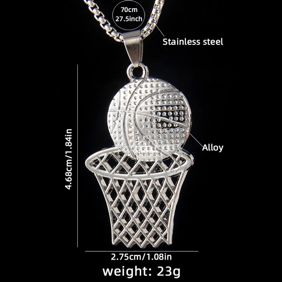 Hip-Hop Basketball 201 Stainless Steel Alloy Unisex Pendant Necklace