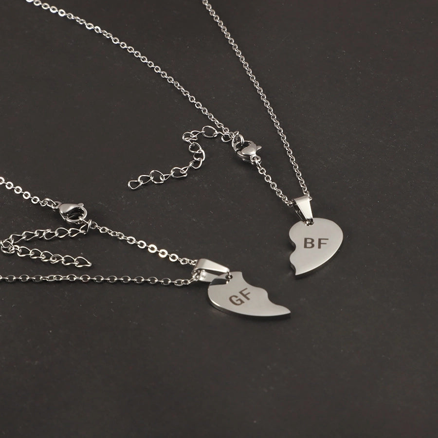 Jewelry IG Style Romantic Heart Shape 304 Stainless Steel Plating Pendant Necklace