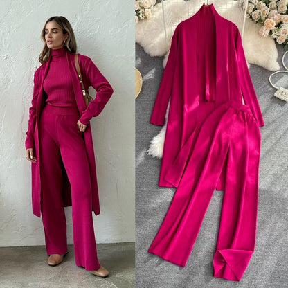 Holiday Women's Vacation Simple Style Solid Color Ice Silk Polyester Pants Sets Pants Sets