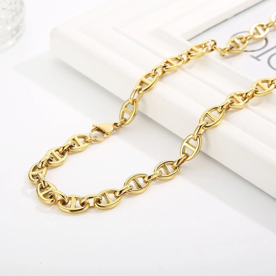 Jewelry Elegant Square Heart Shape 304 Stainless Steel 18K Gold Plated Enamel Necklace