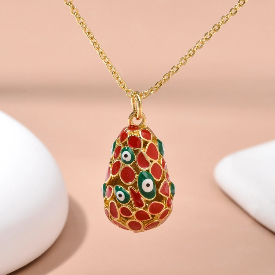 Jewelry Religion Ethnic Style Rejuvenating device Eye Copper Epoxy Pendant Necklace