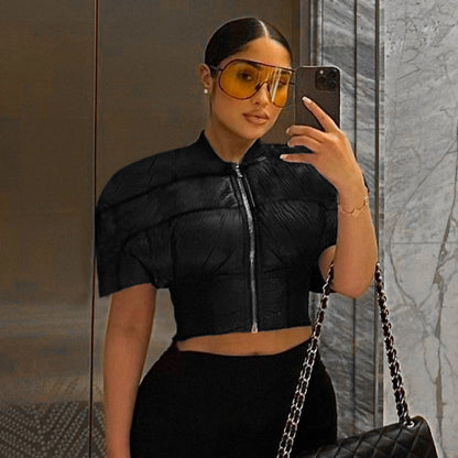 Women's Streetwear Solid Color Zipper Coat