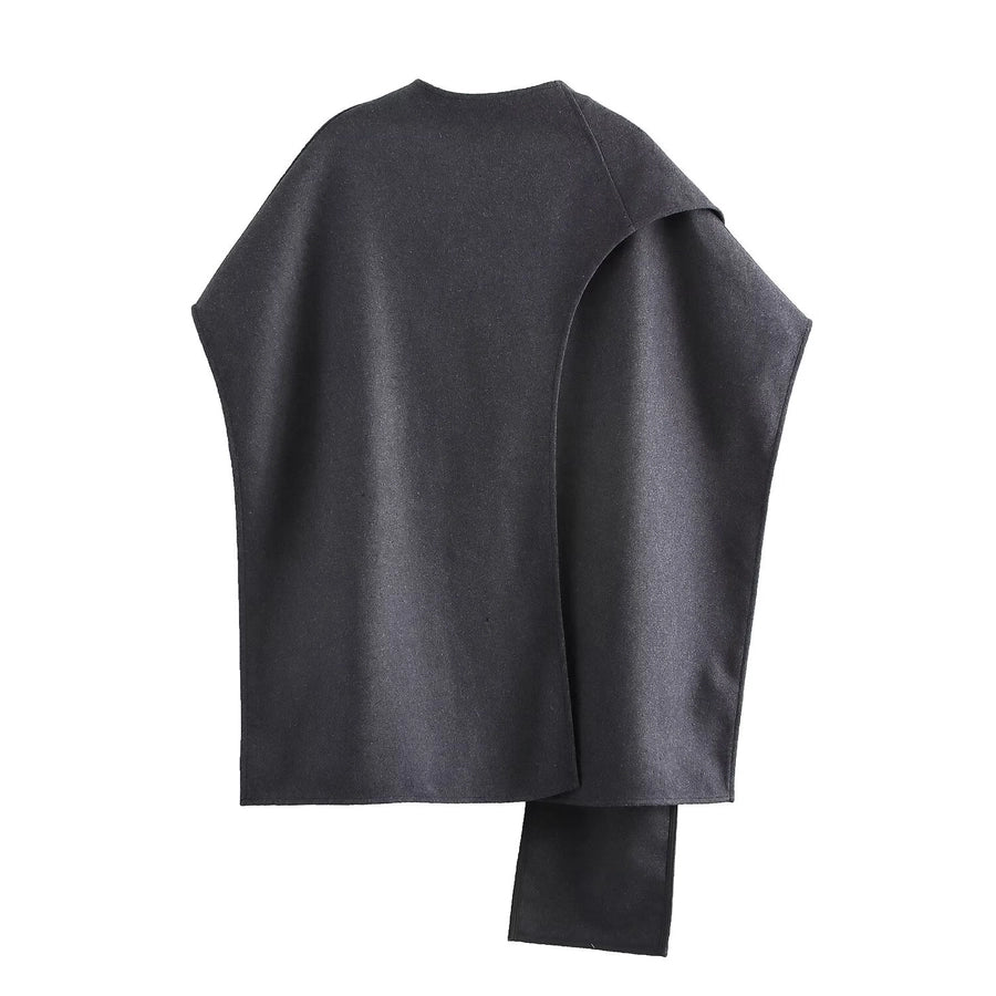 Women's Elegant Solid Color Asymmetrical Coat