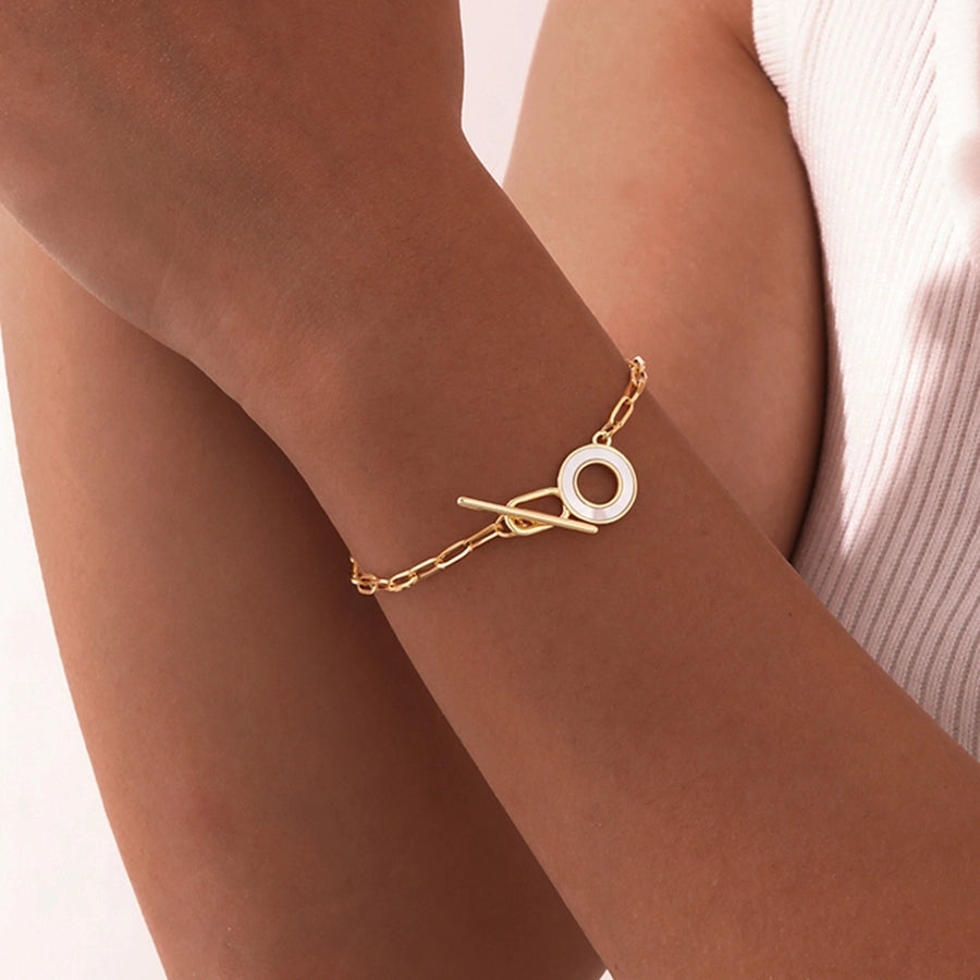 Jewelry IG Style Flower 201 Stainless Steel Copper Zircon 18K Gold Plated Bracelets