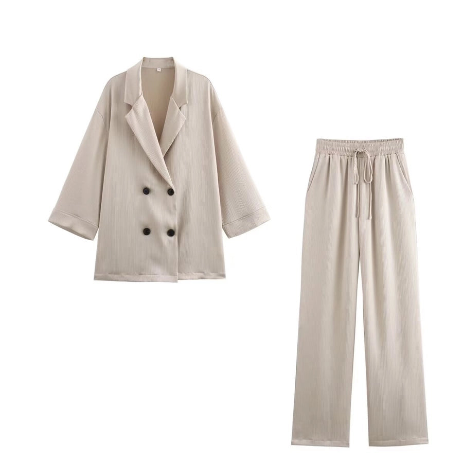 Daily Women's British Style Solid Color Polyester Pants Sets Pants Sets