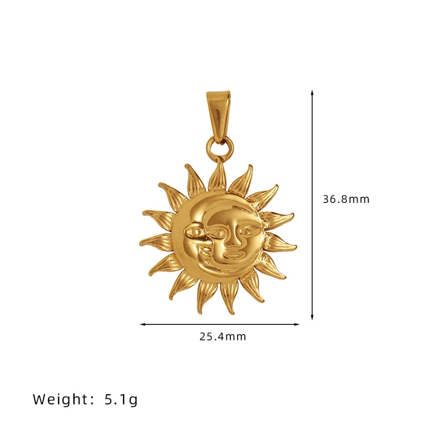 1 Piece Titanium Steel Sun Star Heart Shape Pendant