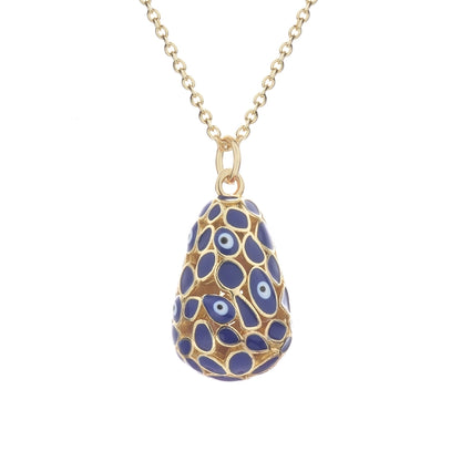 Jewelry Religion Ethnic Style Rejuvenating device Eye Copper Epoxy Pendant Necklace