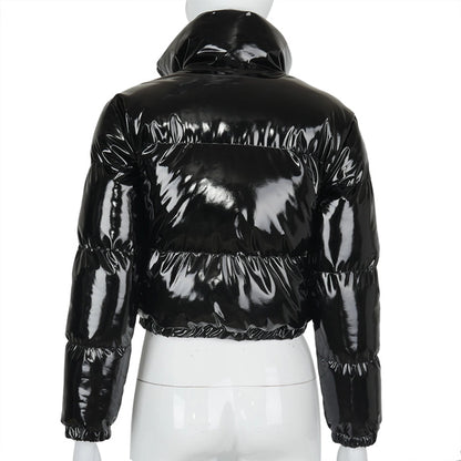 Women's Streetwear Solid Color Zipper Coat cotton clothes