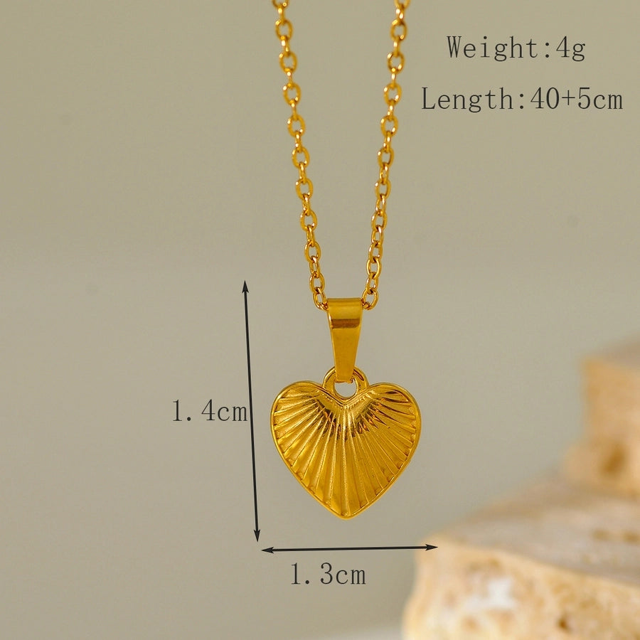 Jewelry Elegant Glam Luxurious Heart Shape 304 Stainless Steel Necklace