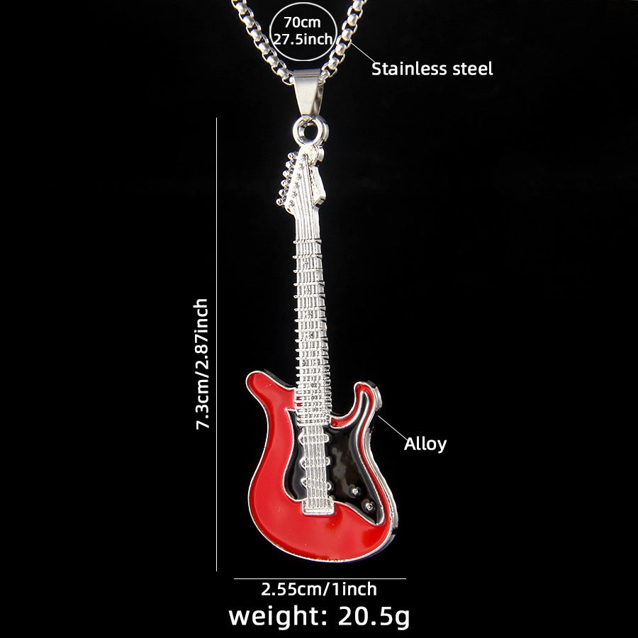 Simple Style Classic Style Guitar 201 Stainless Steel Alloy Plating Unisex Pendant Necklace
