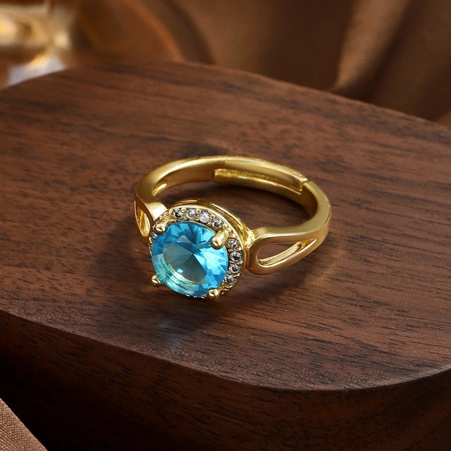 Copper Geometric Adjustable Ring