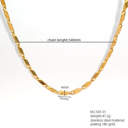Jewelry Casual Classic Style Rhombus Argyle 304 Stainless Steel 18K Gold Plated Necklace