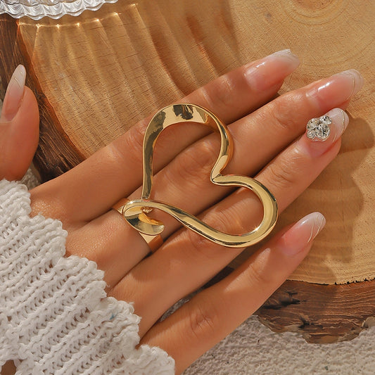 Elegant Heart Shape Alloy Women's Rings