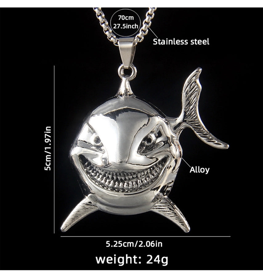 Hip-Hop Retro Shark 201 Stainless Steel Alloy Unisex Pendant Necklace