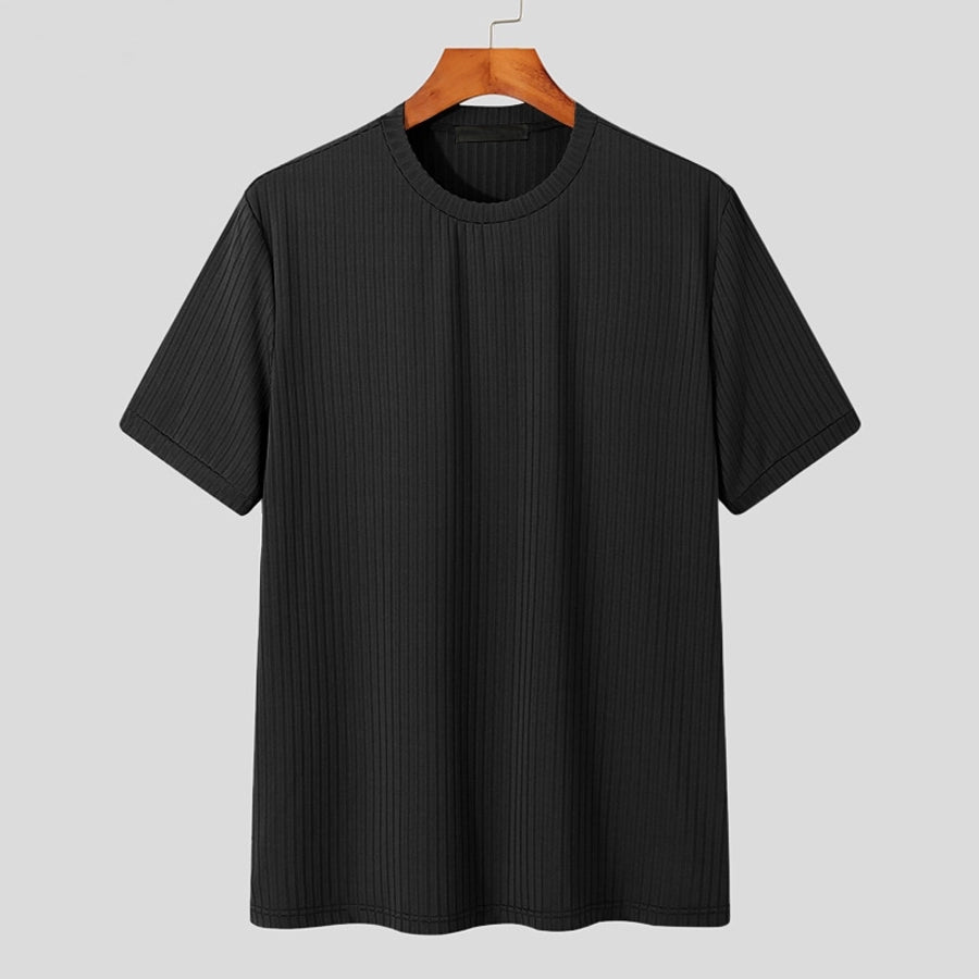 Men's Solid Color Simple Style Round Neck Short Sleeve Loose Men's T-shirt