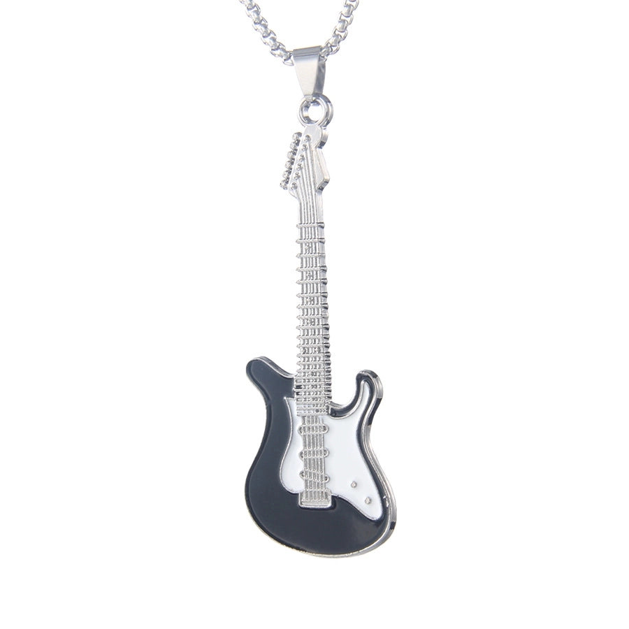 Simple Style Classic Style Guitar 201 Stainless Steel Alloy Plating Unisex Pendant Necklace