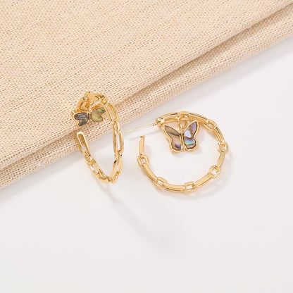 1 Pair Elegant Retro Butterfly Alloy Earrings