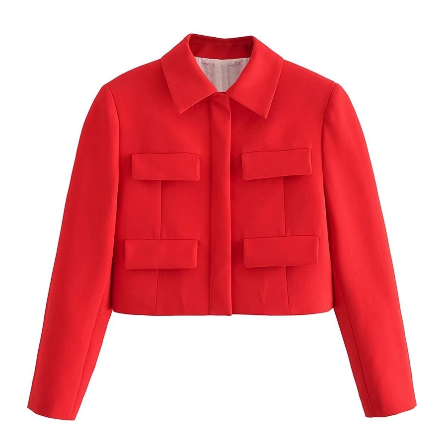 Women's Coat Long Sleeve Blazers Elegant Solid Color