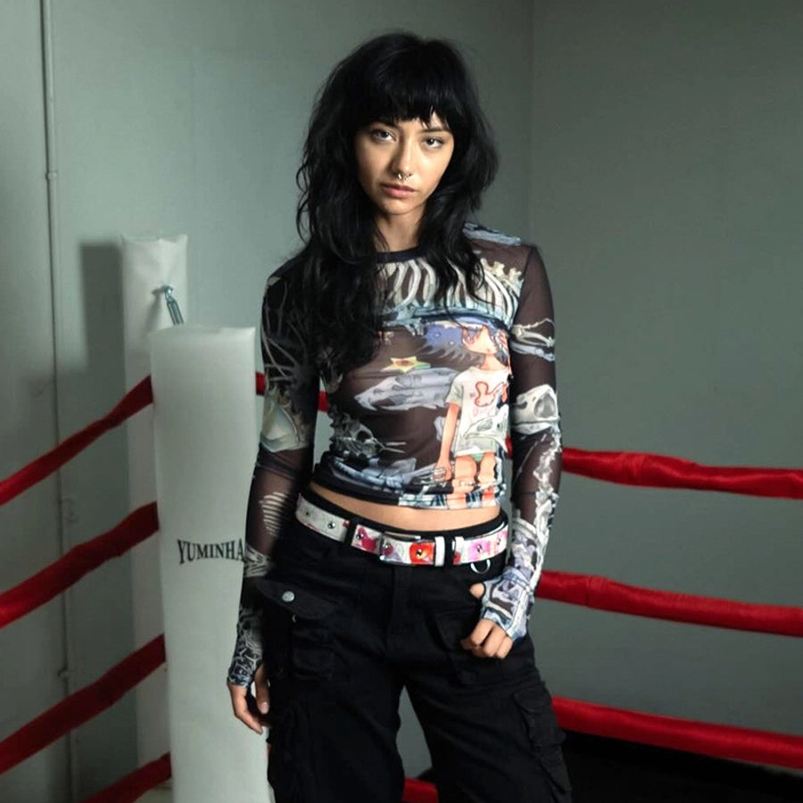 Women's T-shirt Long Sleeve T-Shirts Streetwear Cartoon