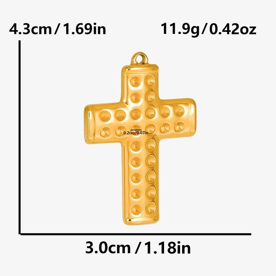 1 Piece 3*4.3mm 304 Stainless Steel 18K Gold Plated Cross Pendant Jewelry Accessories