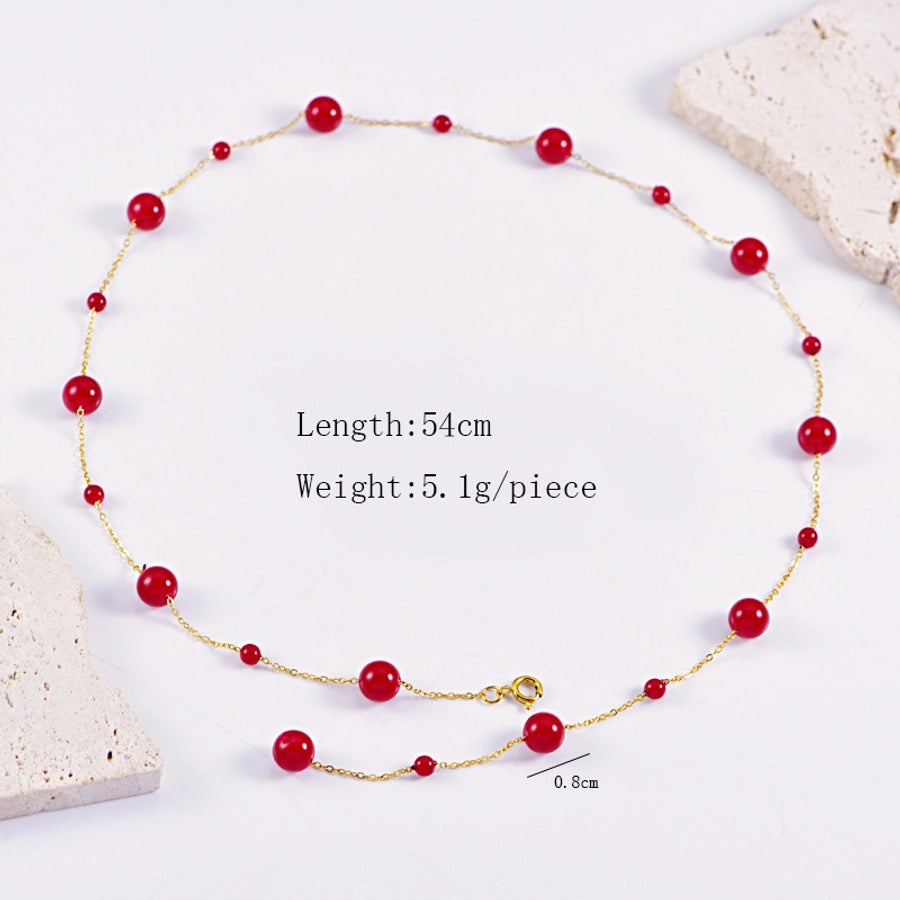 Jewelry Elegant Streetwear Round 304 Stainless Steel Plating Pendant Necklace