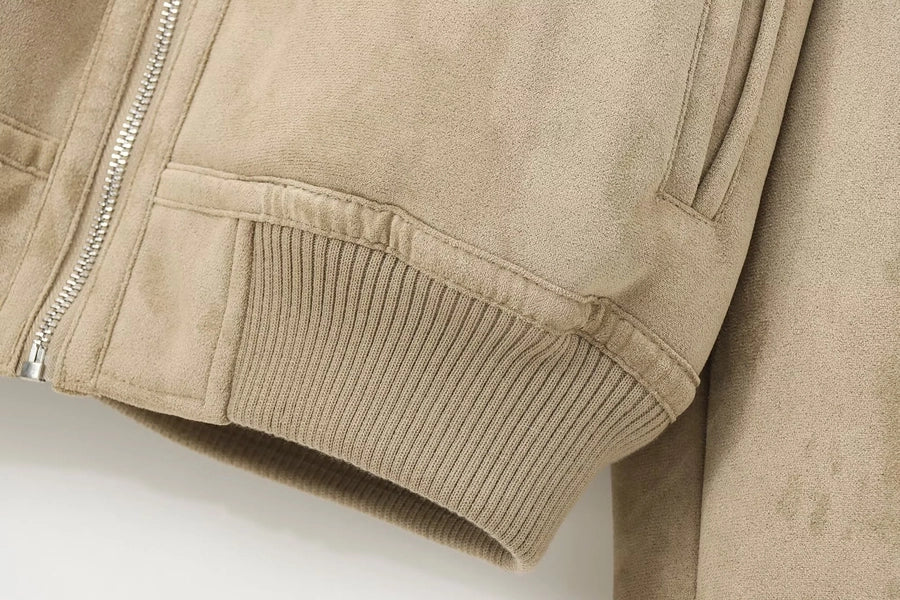 Women's Casual Solid Color Pocket Zipper Coat