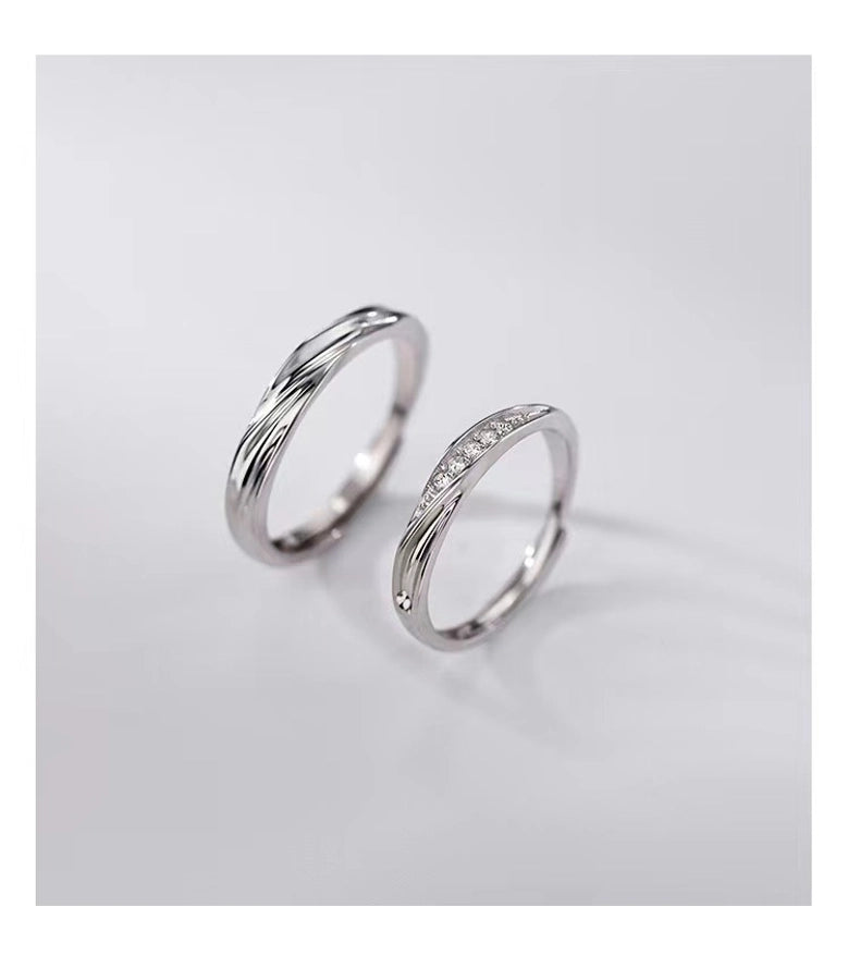 s925 Sterling Silver Mobius Couple Ring Fashion Personality Niche Design Plain Ring Ring