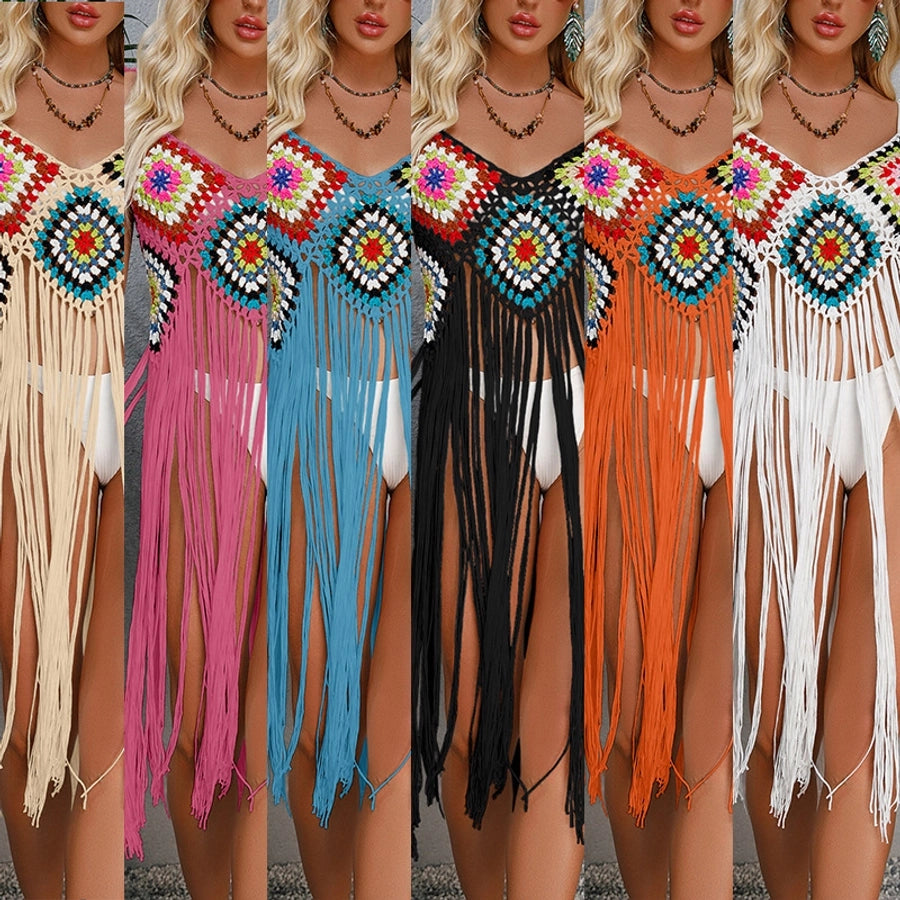 women's bohemian geometric cover ups