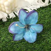 12cm Cymbidium Lily (with Leaves) Barrettes Blue-One