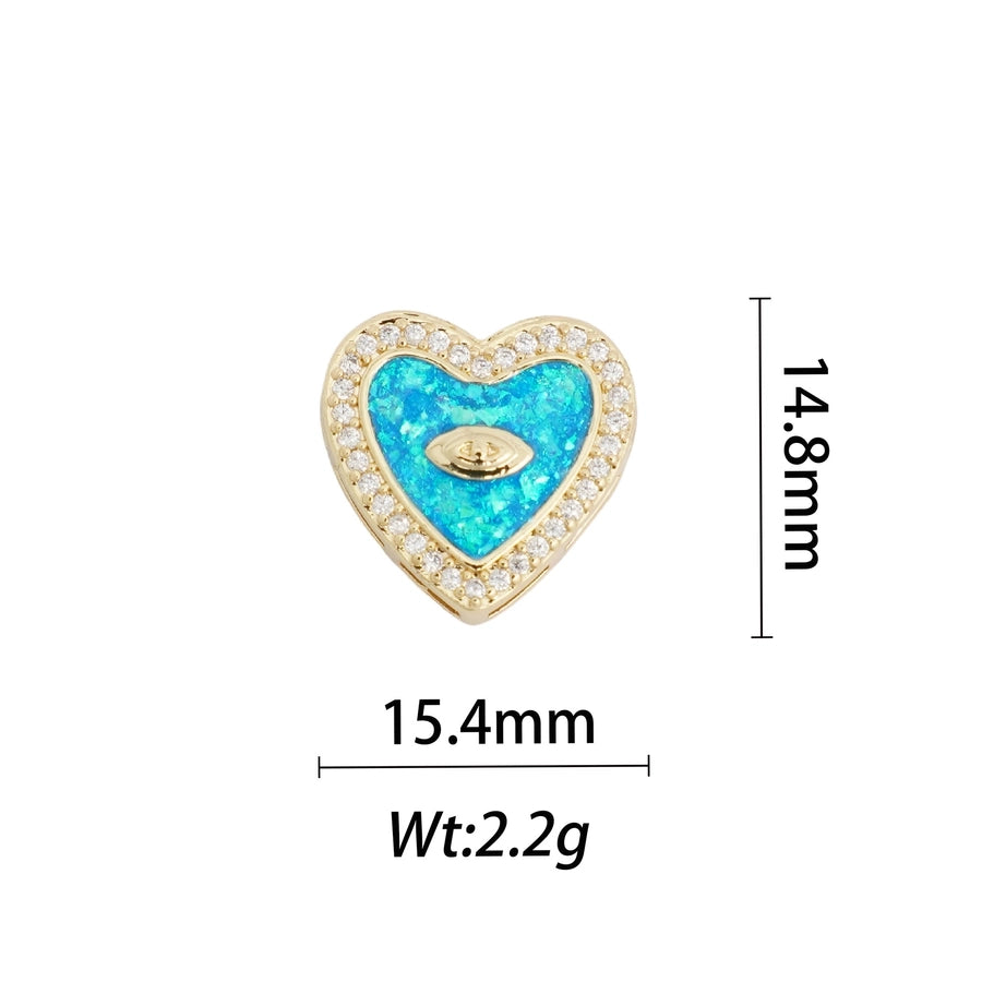 1 Piece Copper Geometric Letter Heart Shape