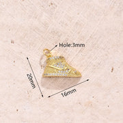 Zircon Casual Shoes Pendant (Gold) [20x16mm (Aperture: 3mm)]