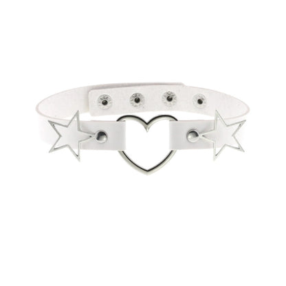 Simple Style Star Heart Shape Pu Leather  Choker