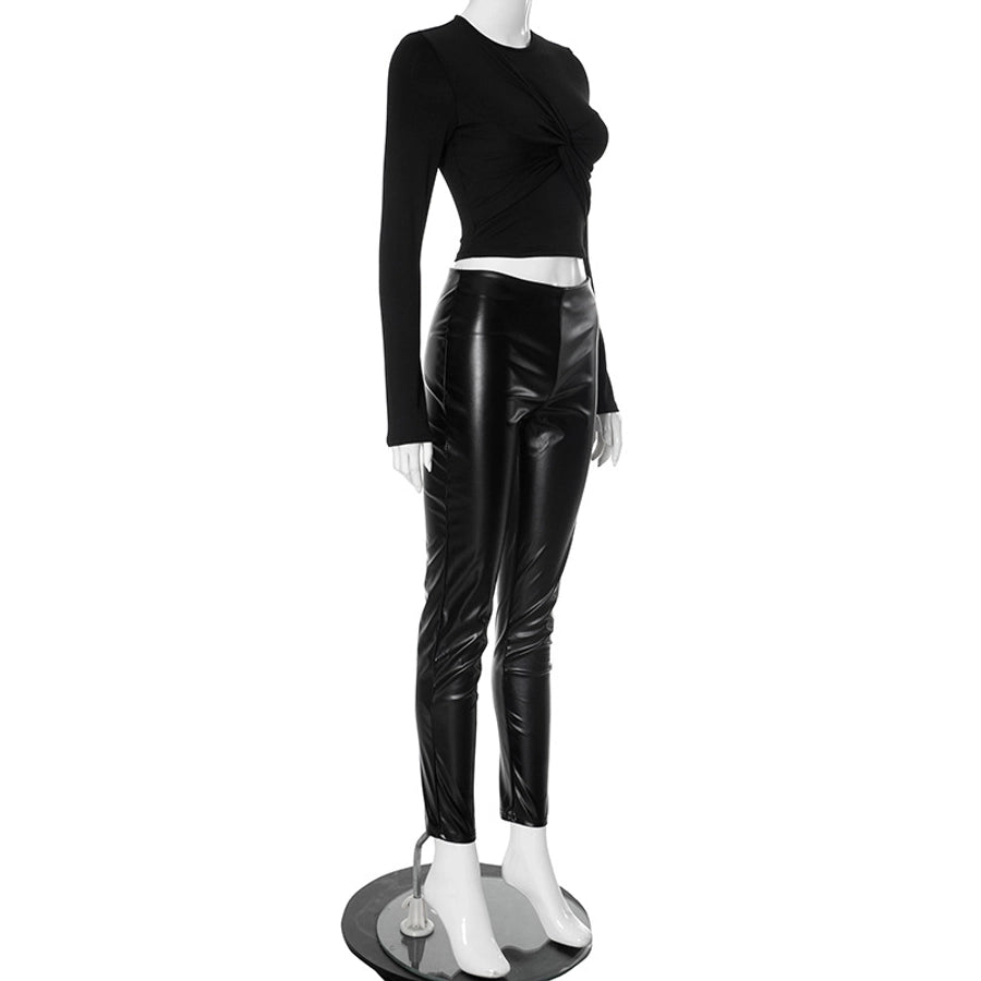 Daily Women's Streetwear Solid Color Spandex Polyester Pants Sets Pants Sets