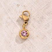 Pink Lucky Stone Lobster Buckle Pendant (Gold)