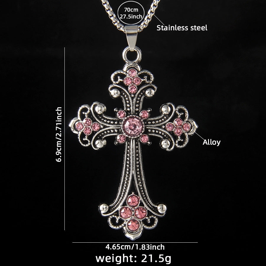 Hip-Hop Vintage Style Cross 201 Stainless Steel Alloy Plating Unisex Pendant Necklace