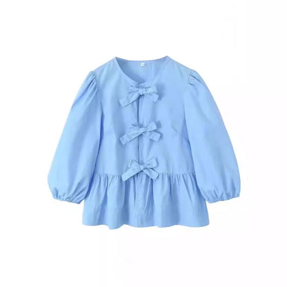 Women's Blouse Long Sleeve Blouses Streetwear Solid Color