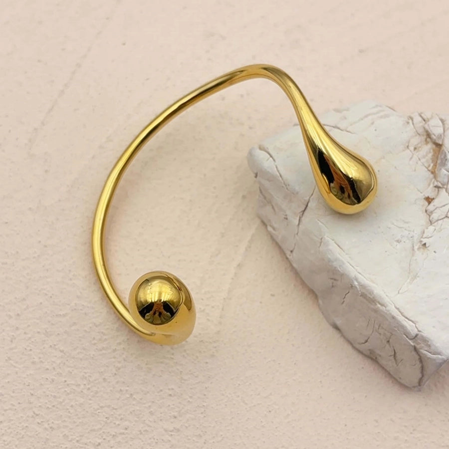 Modern Style Classic Style Water Droplets Solid Color 304 Stainless Steel 18K Gold Plated  Bangle In Bulk Stainless Steel Bracelets