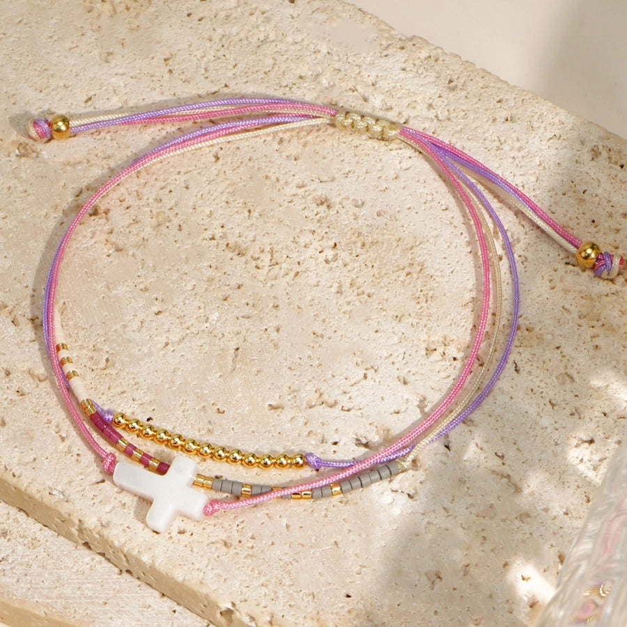 Casual Cross Seed Bead rope Woven Chain String Bracelets