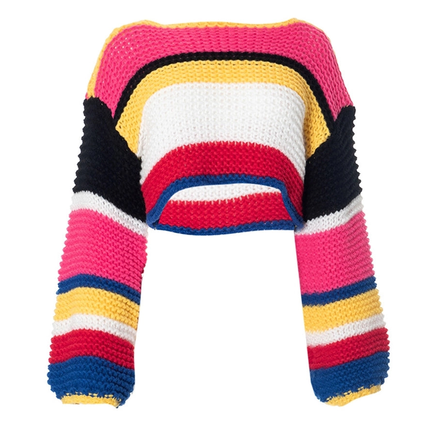 Women's Sweater Long Sleeve Sweaters & Cardigans Streetwear Color Block