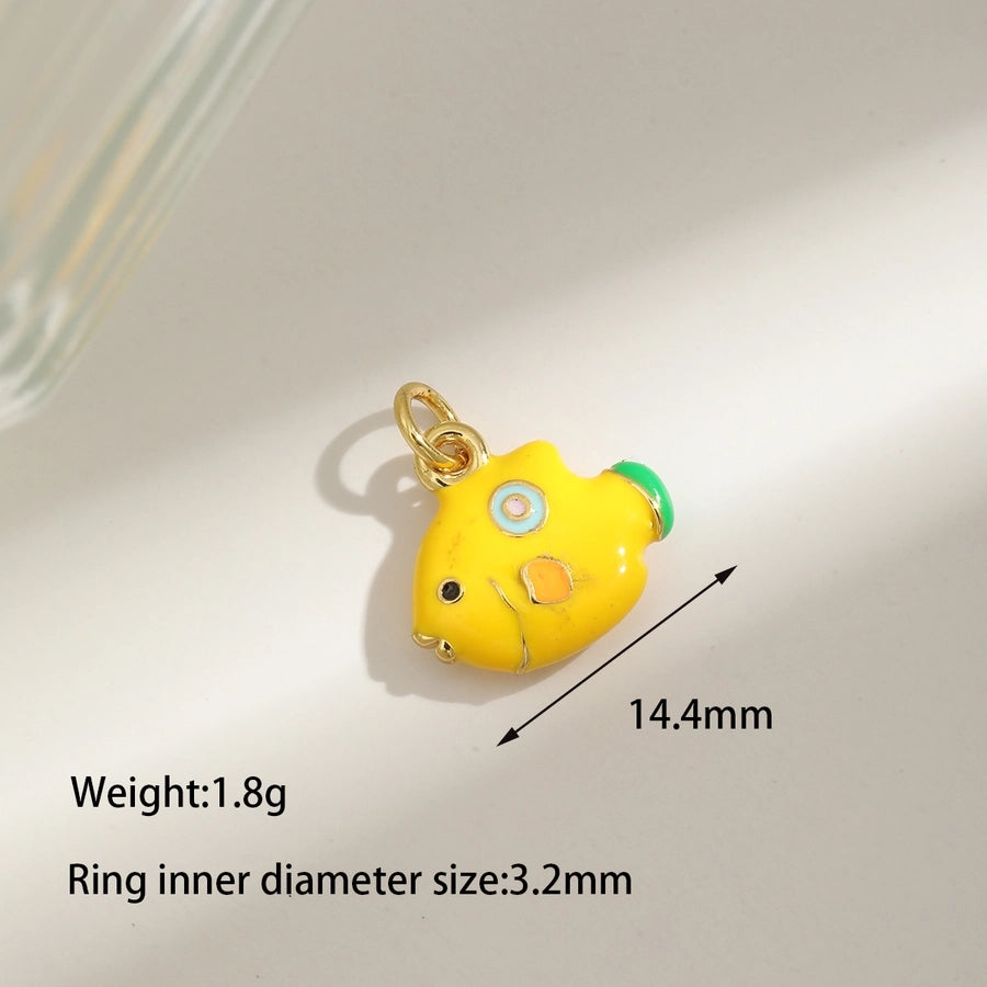 1 Piece 14.4MM Hole 1~1.9mm Copper 18K Gold Plated Animal Polished Pendant Chain Jewelry Accessories