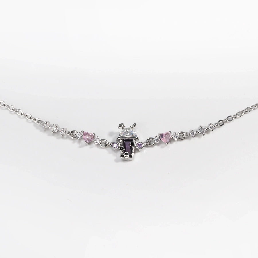 Jewelry Cute Sweet Simple Style Drink Copper Zircon 18K Gold Plated White Gold Plated Bracelets