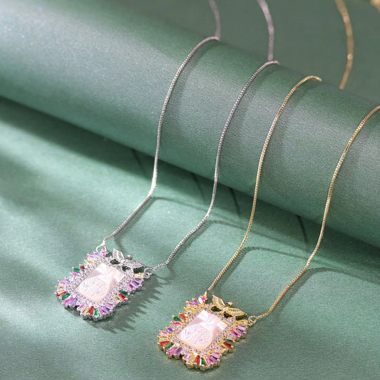 Jewelry Vintage Style Classic Style Geometric Copper Zircon Plating Pendant Necklace