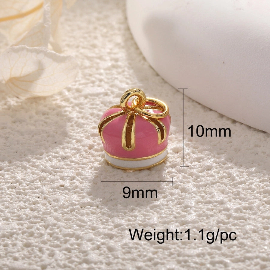 1 Piece 14mm-20mm Copper 18K Gold Plated Ice Cream Donuts Crown Pendant Jewelry Accessories