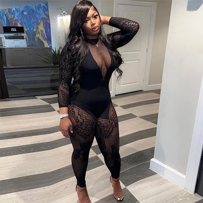 Women's Holiday Sexy Solid Color Full Length Jumpsuits