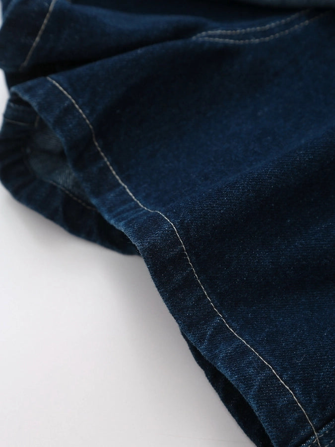 Daily Women's Simple Style Classic Style Solid Color Denim Pocket Skirt Sets Skirt Sets