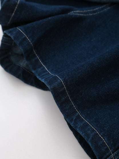 Daily Women's Simple Style Classic Style Solid Color Denim Pocket Skirt Sets Skirt Sets