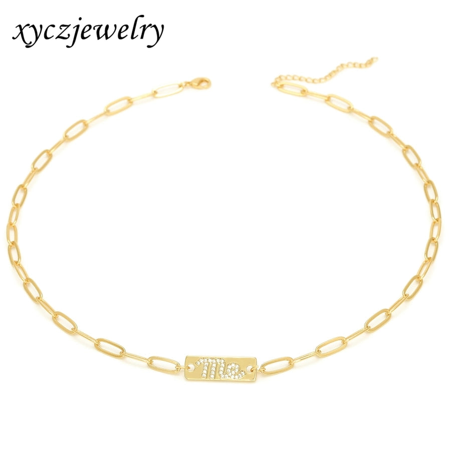 Jewelry Casual Classic Style Letter Copper Zircon Necklace