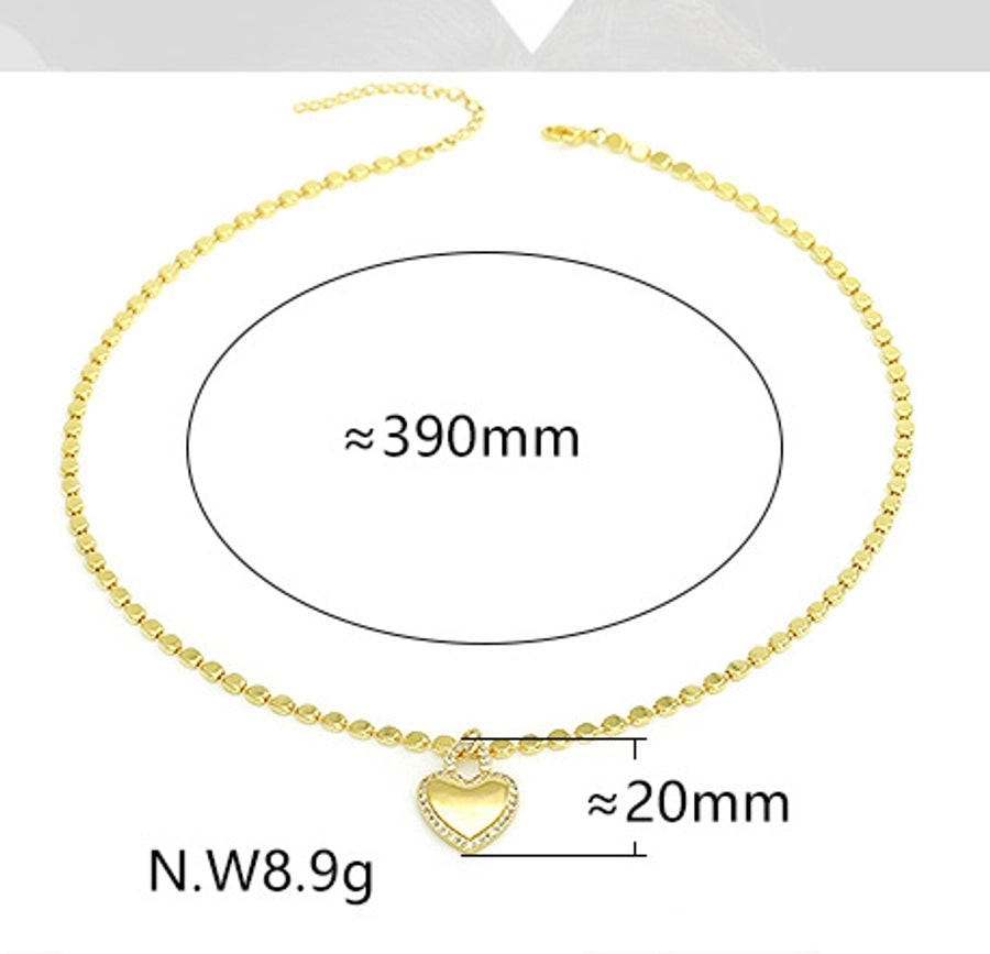 Jewelry Vintage Style Classic Style Heart Shape Copper Pendant Necklace