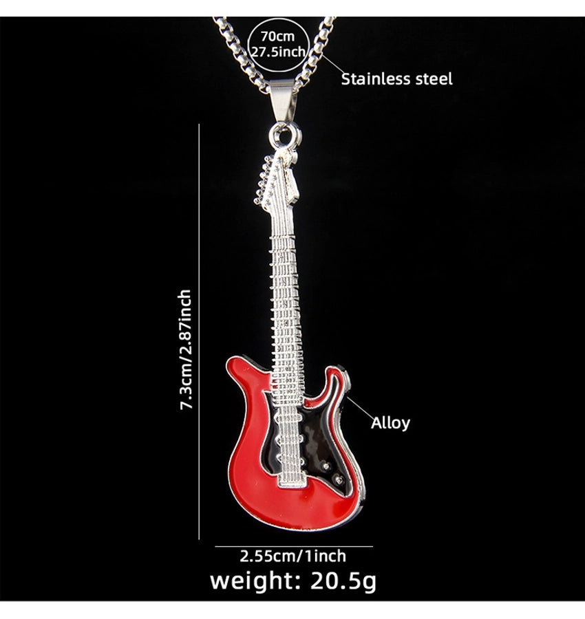 Simple Style Classic Style Guitar 201 Stainless Steel Alloy Plating Unisex Pendant Necklace
