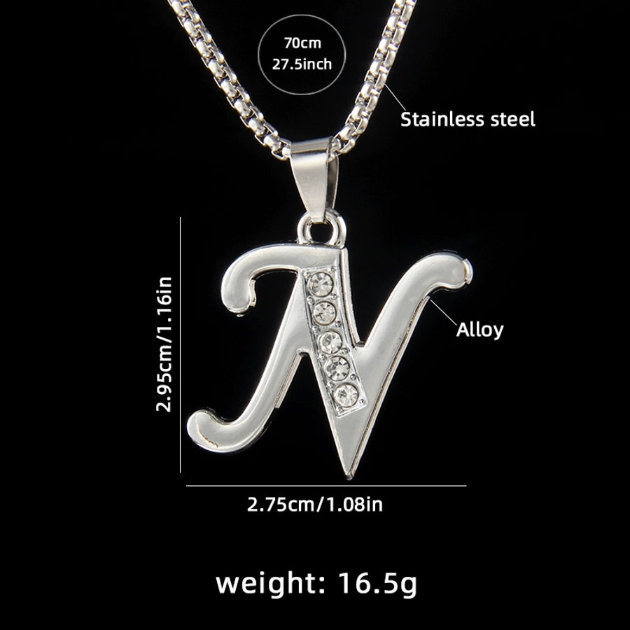 Simple Style letter 201 Stainless Steel Zinc alloy Unisex Pendant Necklace